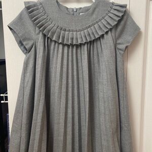 Tartine et Chocolat Grey Pleated Collar Formal Dress